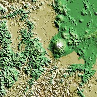elevation map of Mount Shasta