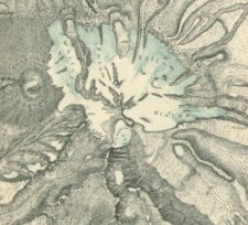 1883 USGS Map of the Glaciers on Mount Shasta