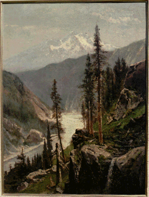 Painting entitled Canyon View by William Keith, circa 1880